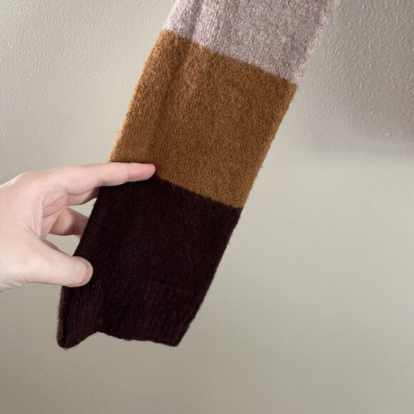 Express Women Sz M Multicolor Striped Mock Neck Long Sleeve Pullover Sweater - Picture 3 of 8